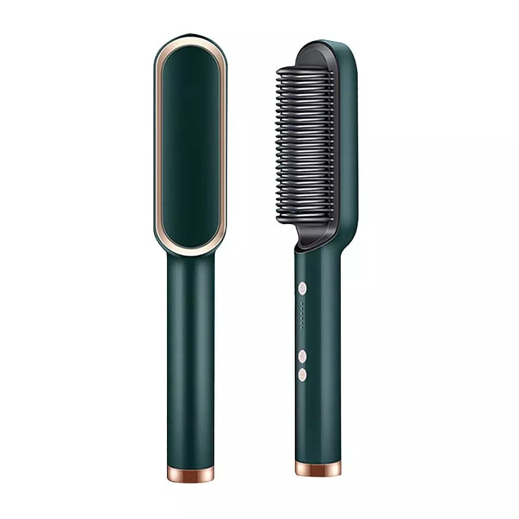Hair Straightener Iron Brush Straight Hair Comb 2-in-1 )