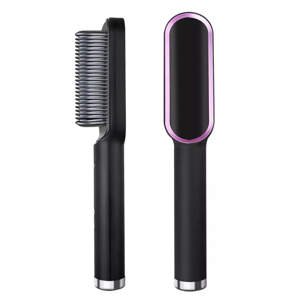 Hair Straightener Iron Brush Straight Hair Comb 2-in-1 )