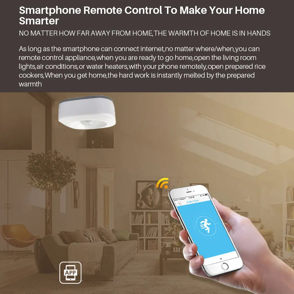 Tuya Smart WiFi PIR Motion Sensor Human Body Infrared Sensor Alarm Detector SmartLife APP Remote Control Home Security System