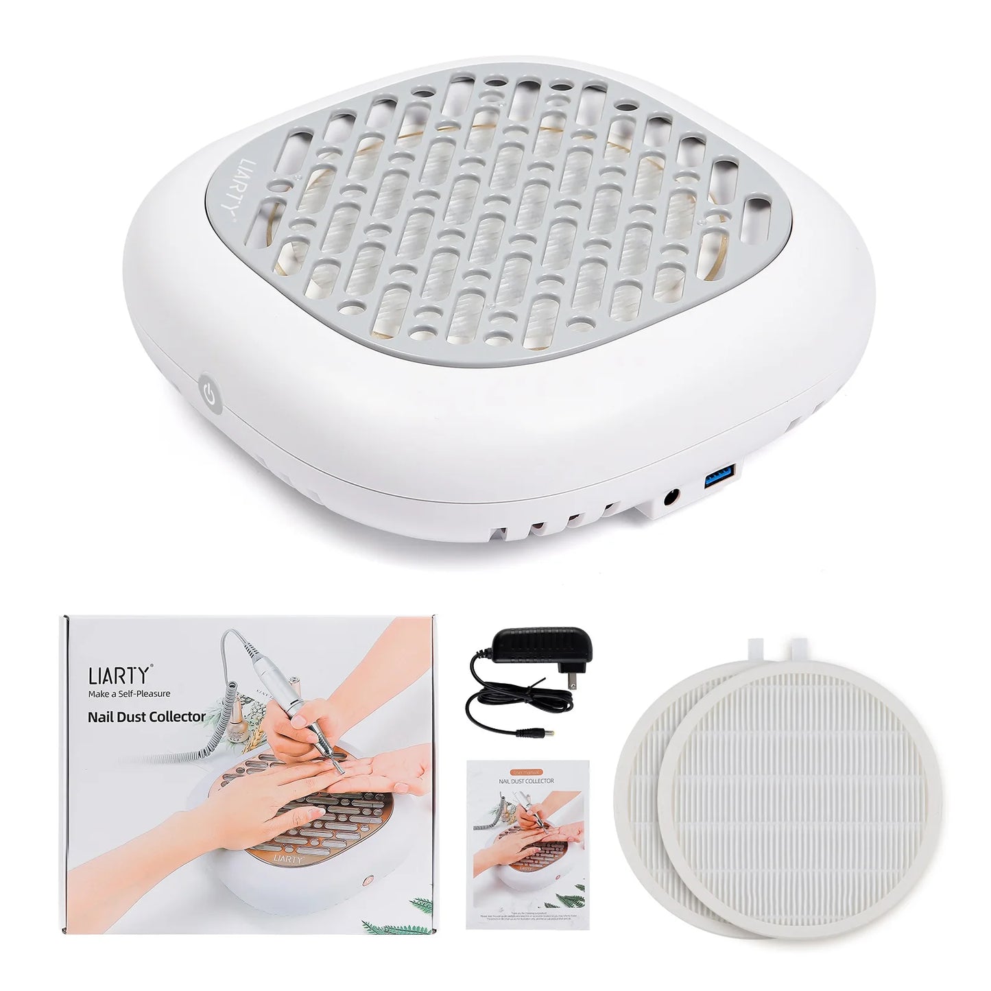 130W Super Suction Brushless Nail Dust Collector Powerful Nail Dust Extractor Nail Art Manicure Fan Vacuum Cleaner With 2 Filter