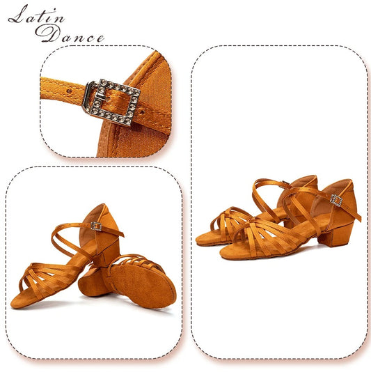 HROYL Girls Latin Dance Shoes