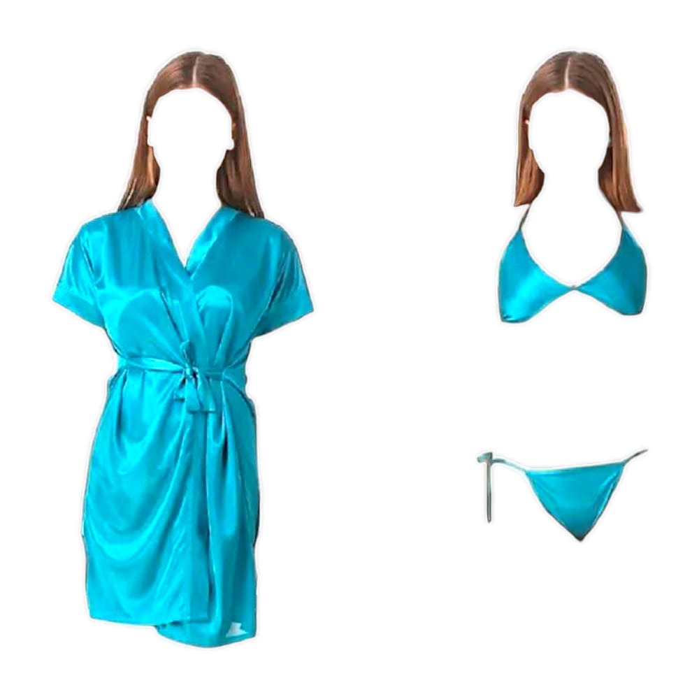 Silk Wear - Women 3 Piece Nighty Sleepwear