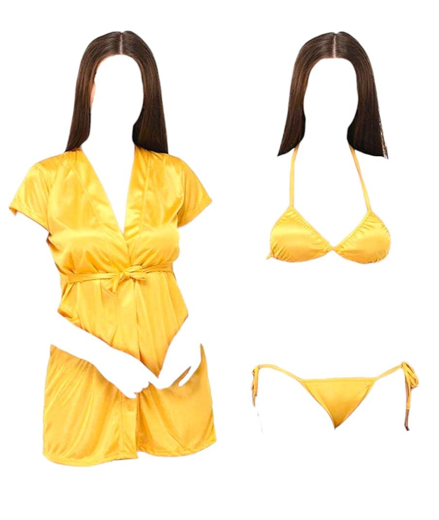 Silk Wear - Women 3 Piece Nighty Sleepwear