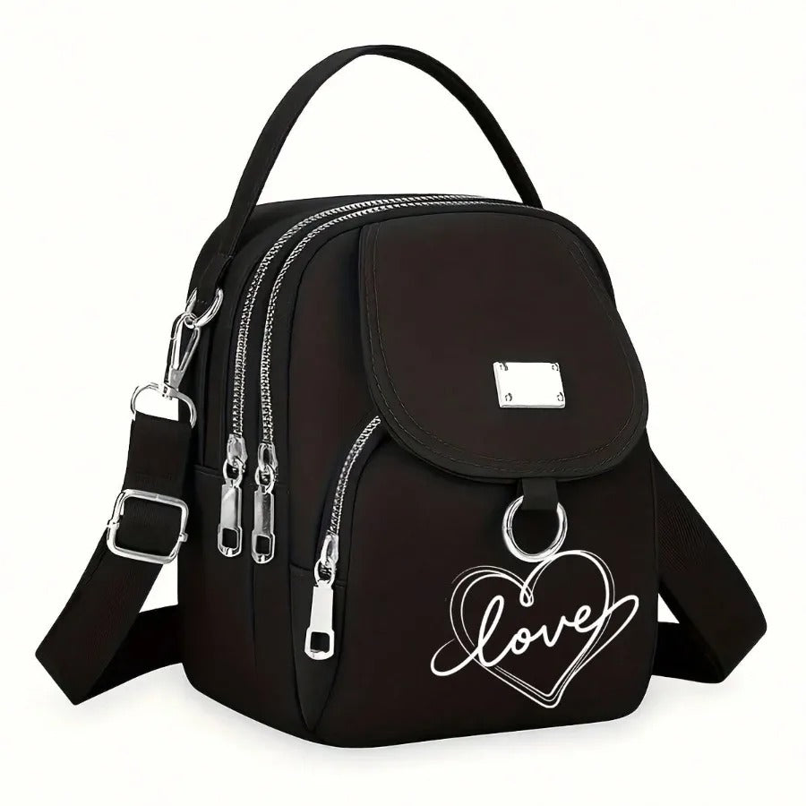 1pc Heart Love Print Shoulder Bag