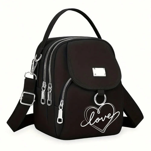 1pc Heart Love Print Shoulder Bag