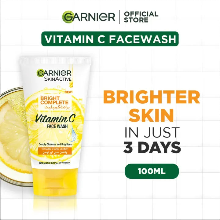 Garnier Skin Active Bright Complete Vitamin C Face Wash, 50ml