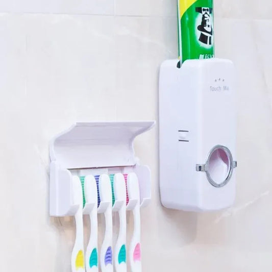 Toothpaste Dispenser With Tooth Brush Holder