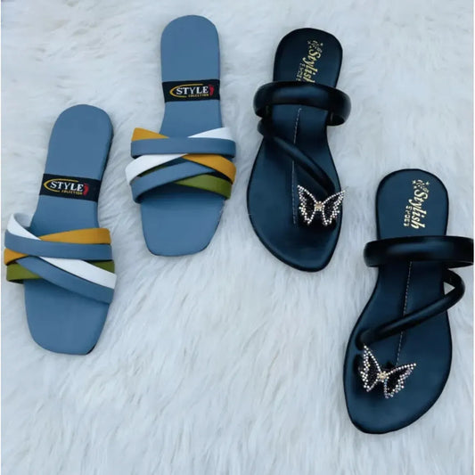 Ladies Slippers Fancy Soft Flat Chappal for Women | Stylish Embroidered Leather Ladies Chappal