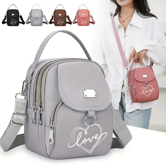 1pc Heart Love Print Shoulder Bag