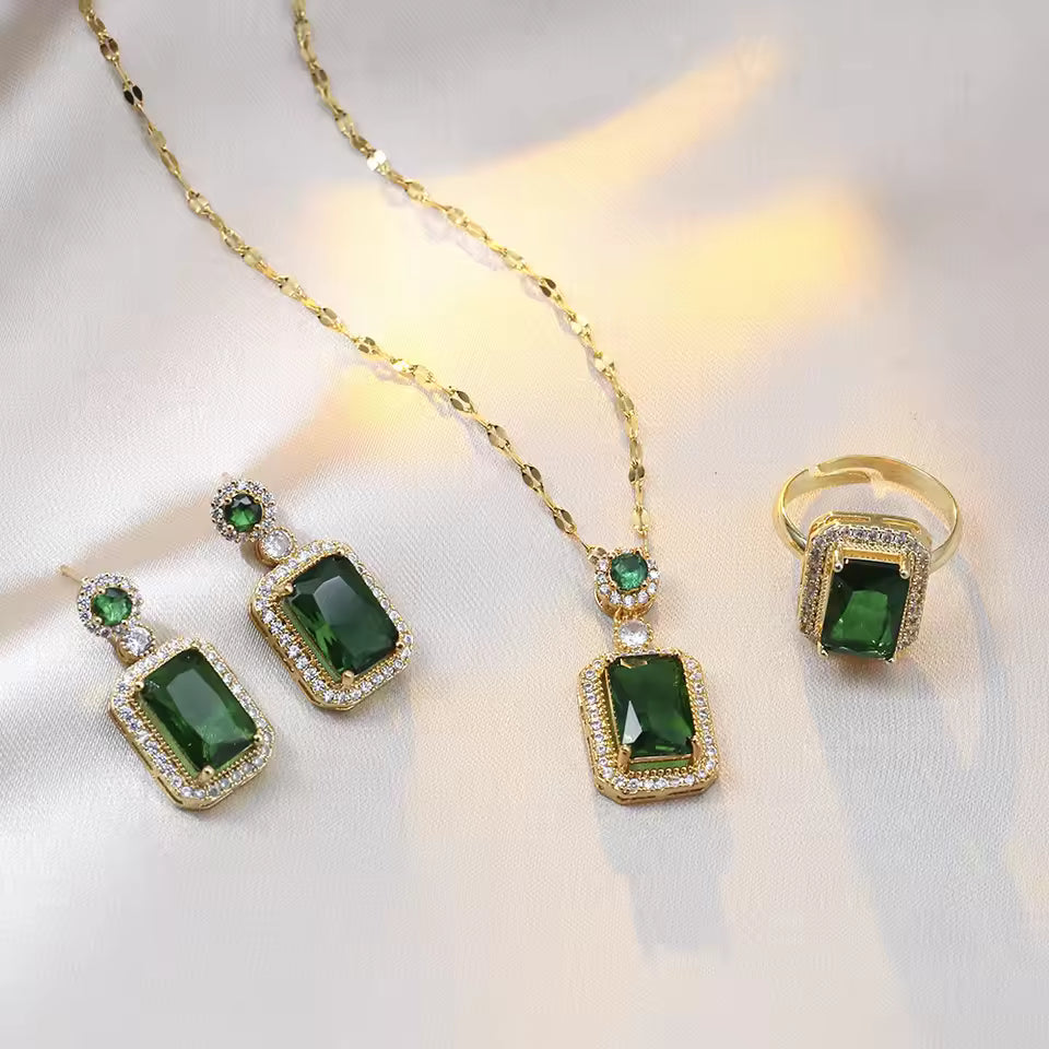 Necklace Earrings Ring Jewelry Set