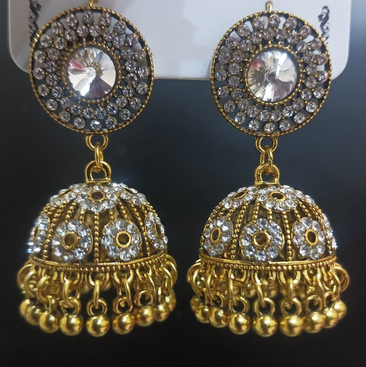 Golden Jhumka Earrings Women,sGolden Jhumka