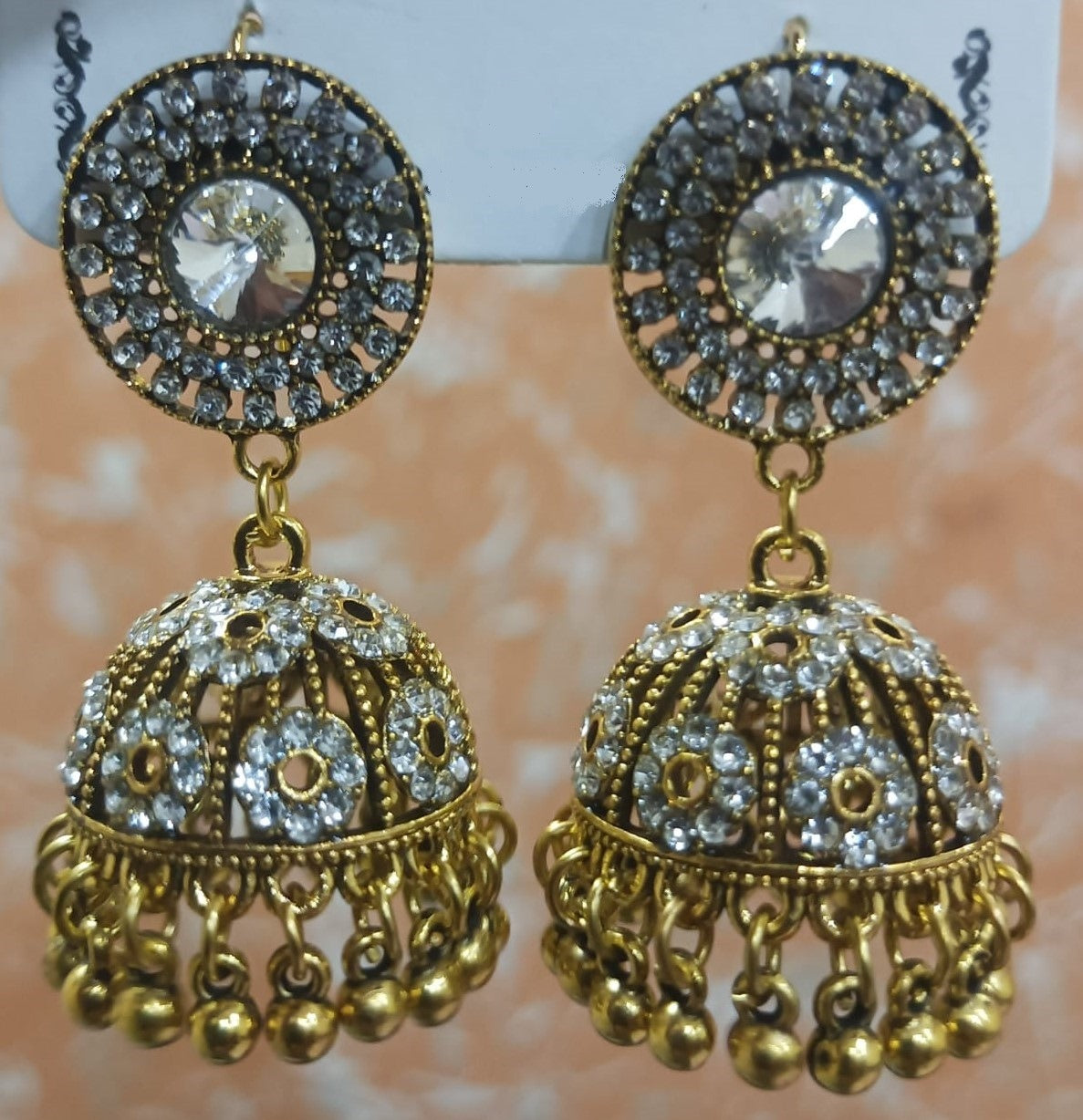 Golden Jhumka Earrings Women,sGolden Jhumka