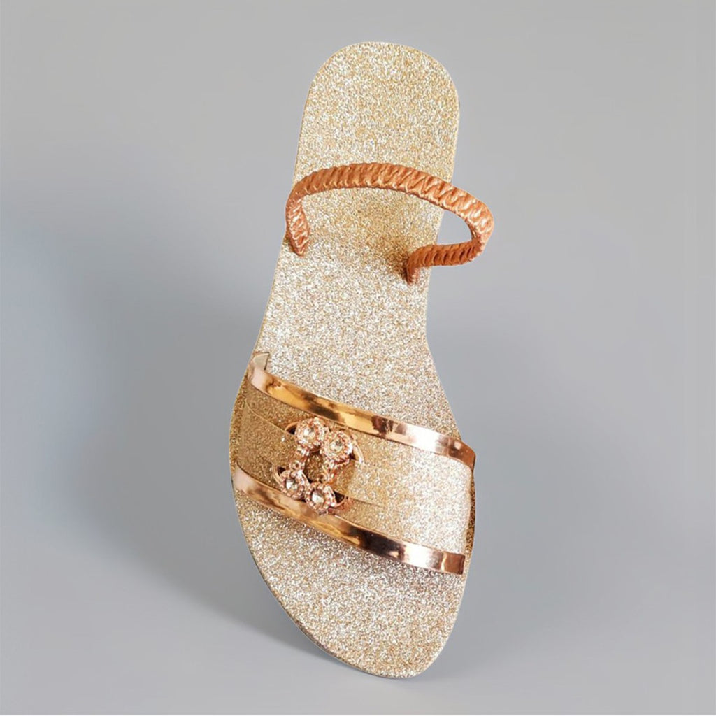 Golden Flat Sandals