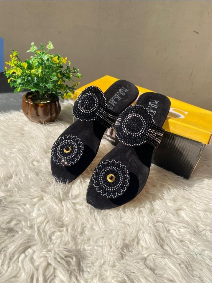 Elegant Black Sandals – Girls
