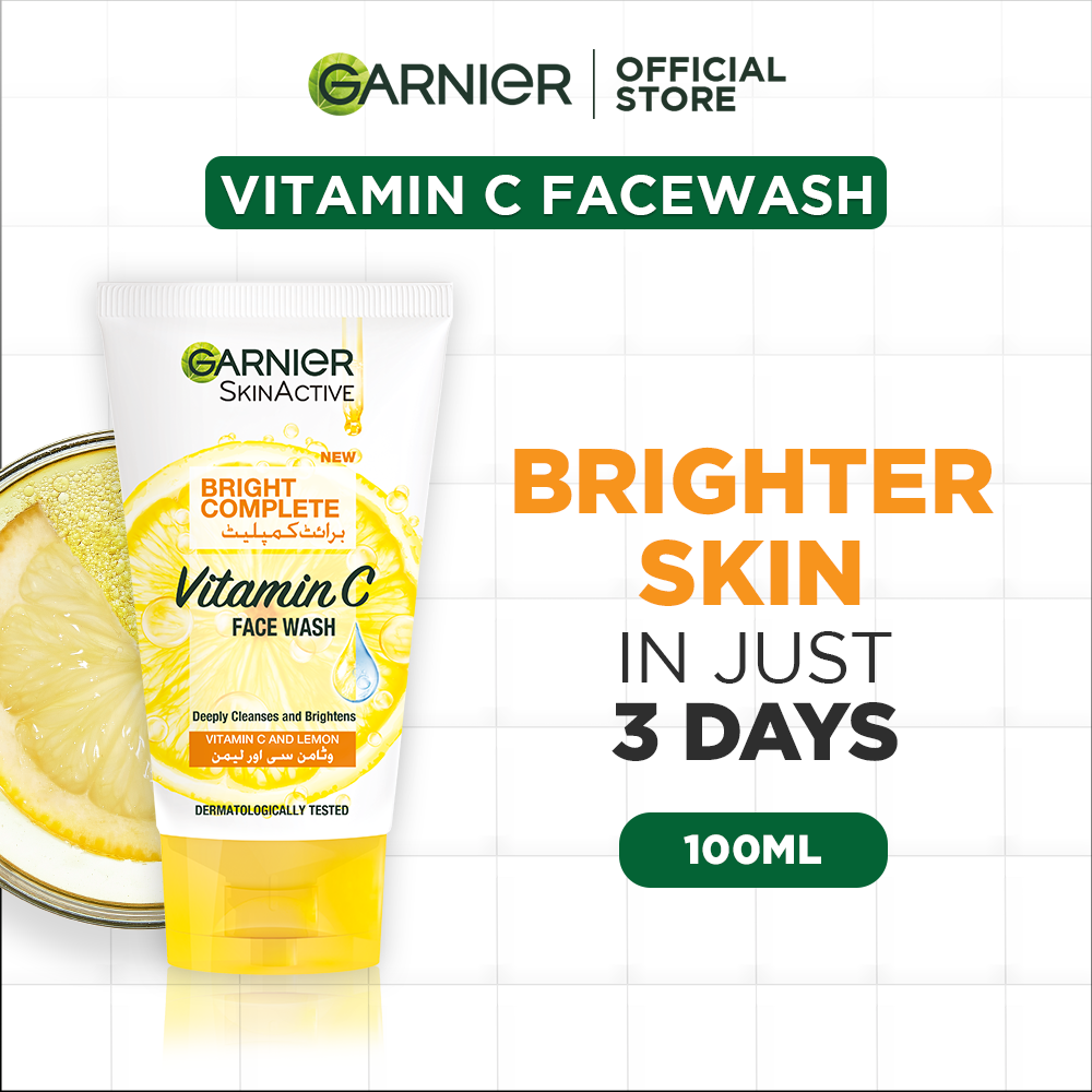 Garnier Skin Active Bright Complete Vitamin C Face Wash, 50ml