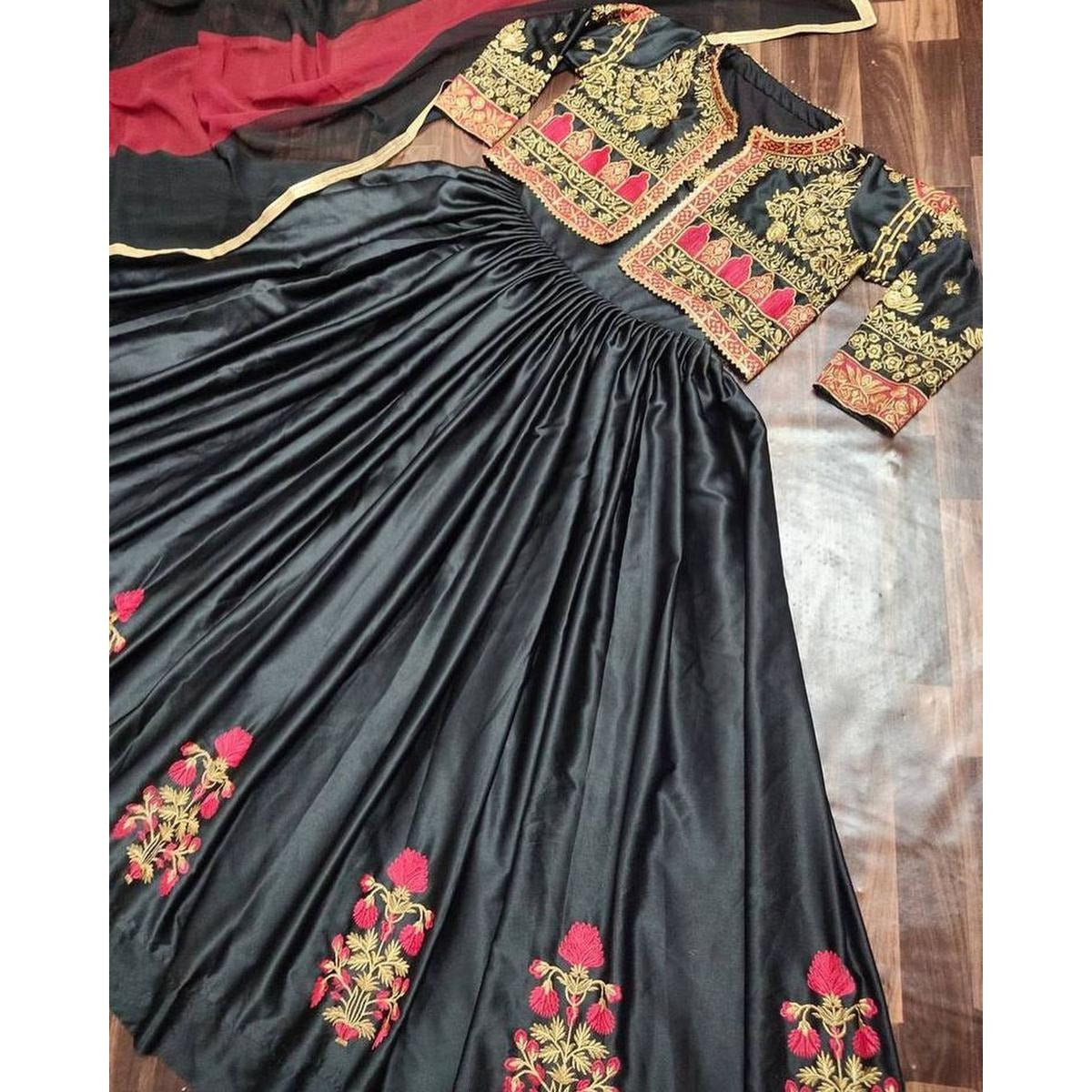 Stitched Heavy Embroidered Maxi with Koti (Separate