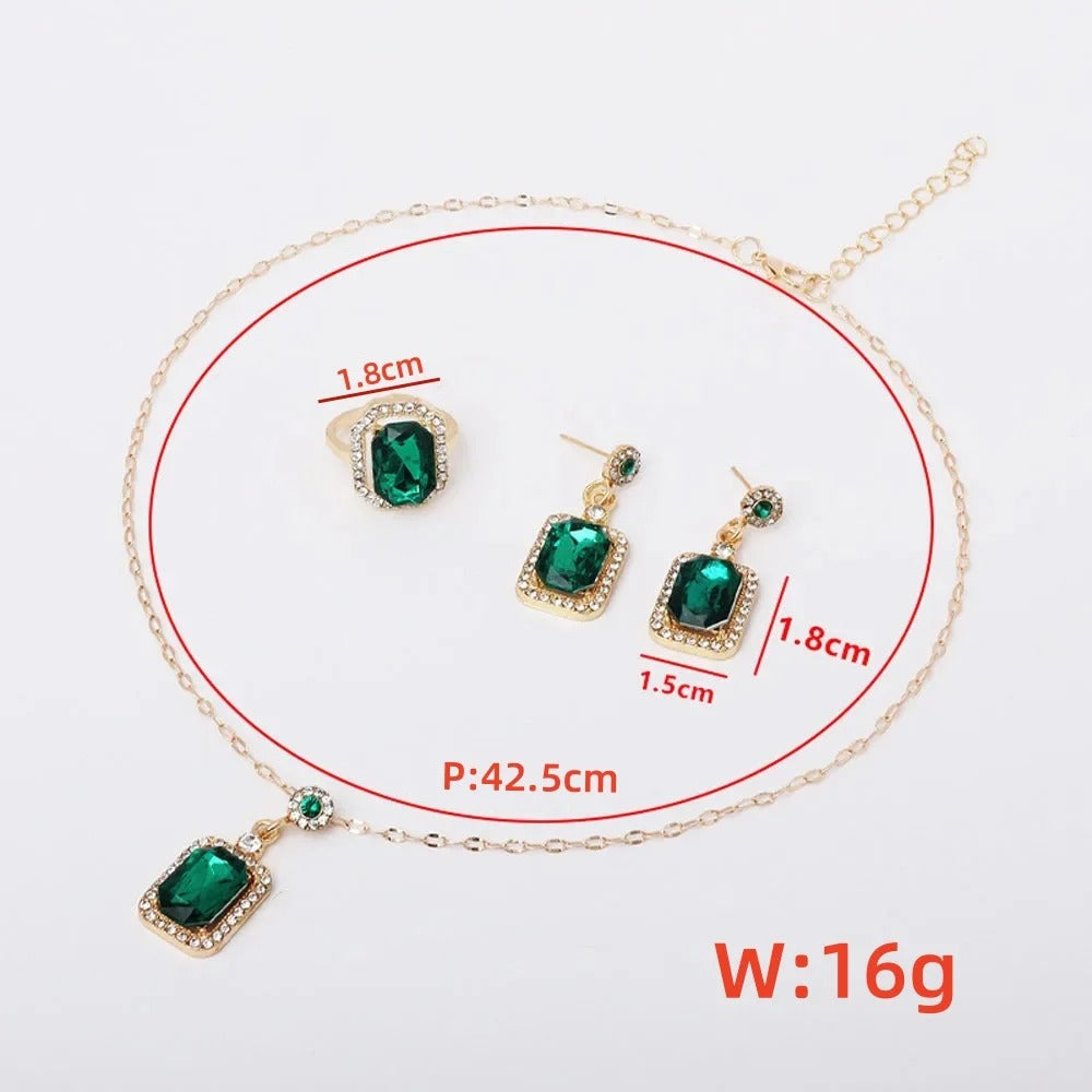 Necklace Earrings Ring Jewelry Set