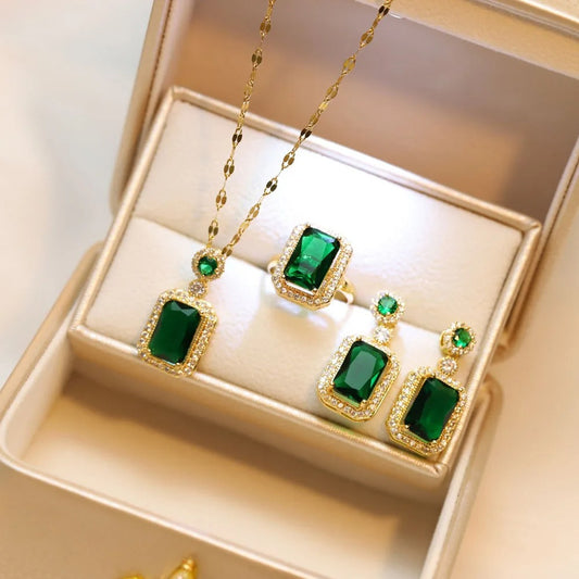 Necklace Earrings Ring Jewelry Set