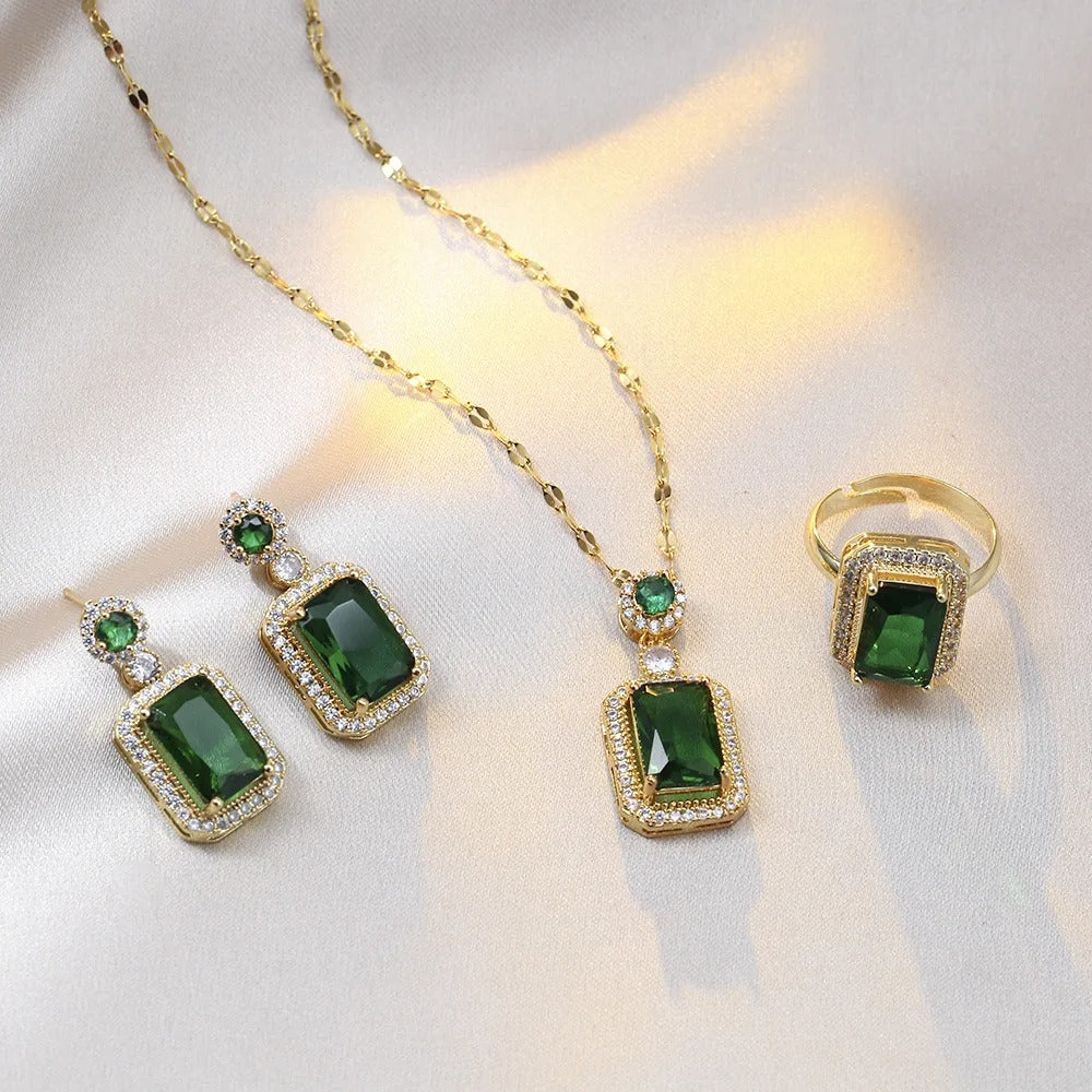 Necklace Earrings Ring Jewelry Set