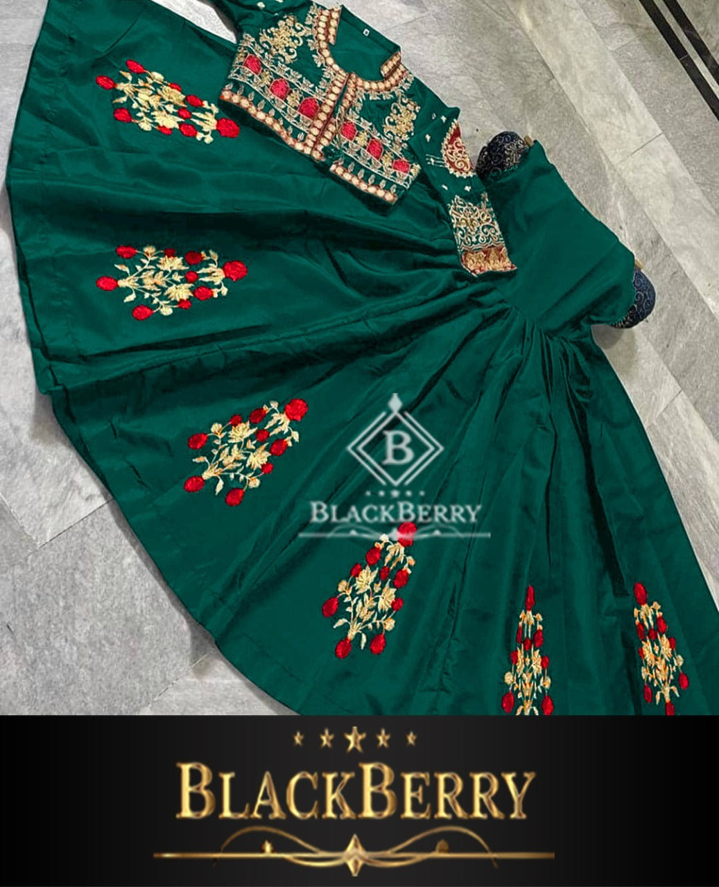 Stitched Heavy Embroidered Maxi with Koti (Separate