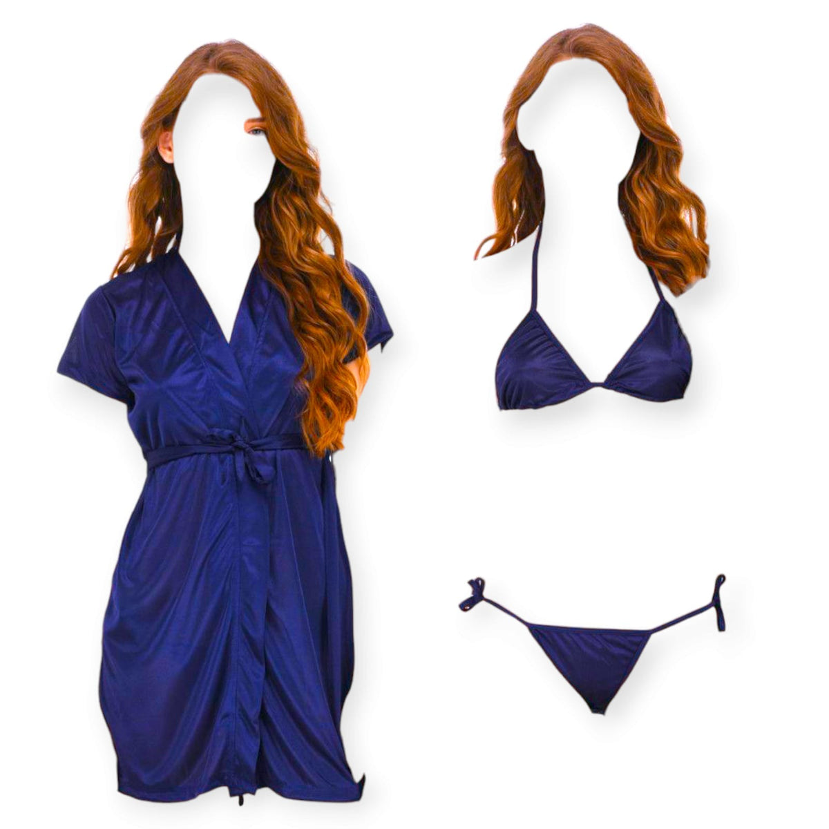 Silk Wear - Women 3 Piece Nighty Sleepwear