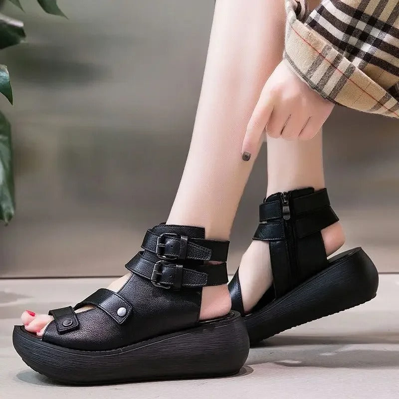 Mid Heeled Wedges Shoes for Women