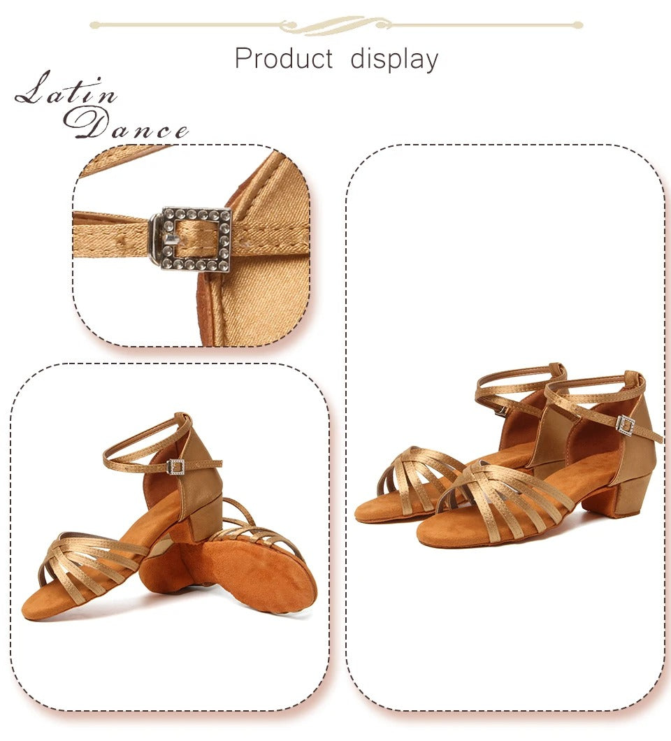 HROYL Girls Latin Dance Shoes