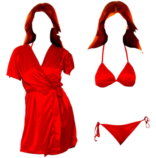 Silk Wear - Women 3 Piece Nighty Sleepwear