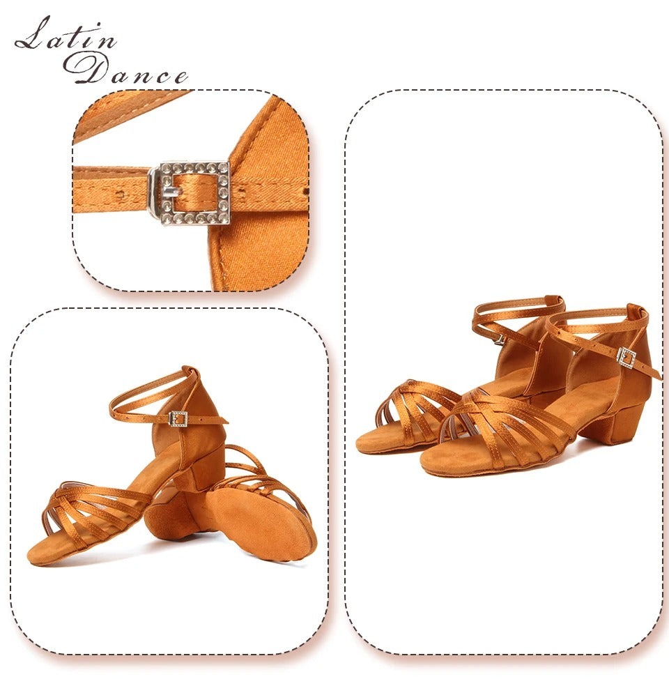 HROYL Girls Latin Dance Shoes