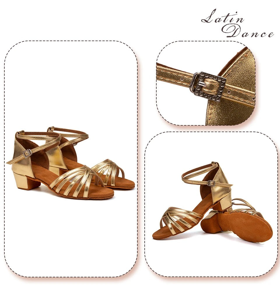 HROYL Girls Latin Dance Shoes